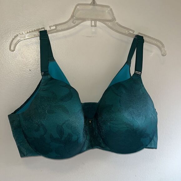 INVISIBLE LACE BACK SMOOTHER LIGHTLY LINED GREEN BALCONETTE CACIQUE BRA 40DDD - Picture 3 of 8